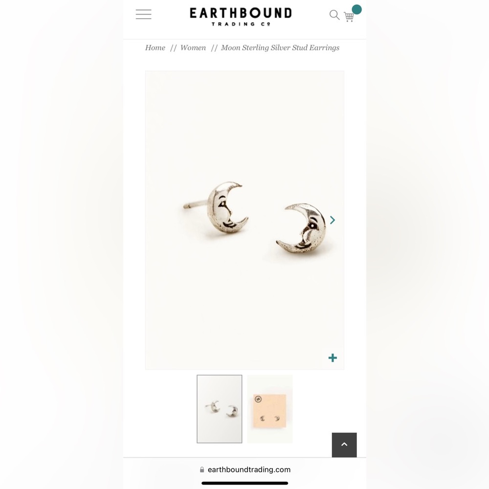 Earthbound moon studs 925
